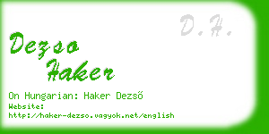 dezso haker business card