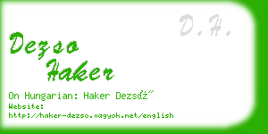 dezso haker business card